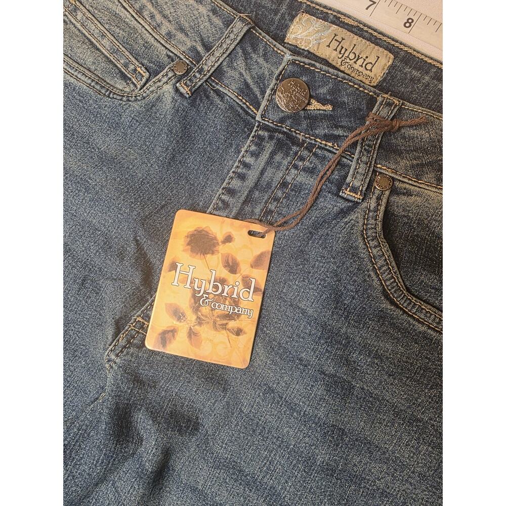 Hybrid & Company Jeans Womens Size 7 Wide Leg Blue Stretch Denim NWT - Picture 3 of 8